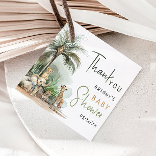 Jungle Safari Animals Baby Shower Thank You Favor Tags