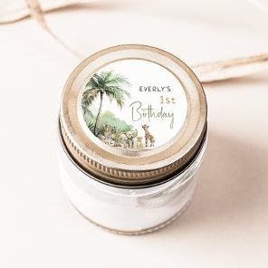 Jungle Safari Animals Birthday Party Favor Sticker