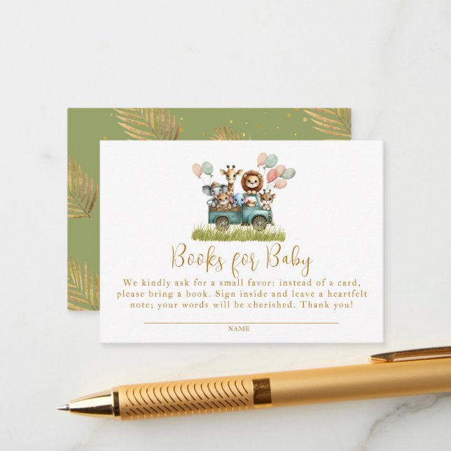 Jungle Safari Animals Books for Baby Enclosure Card (Front/Back In Situ)
