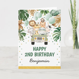 Jungle Safari Animals Boy Happy Birthday Invitation