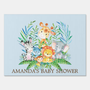Jungle Safari Animals Boys Baby Shower Yard Sign
