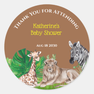 Jungle Safari Animals Classic Round Sticker