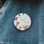 Jungle Safari Animals Dad To Be Baby Shower Button<br><div class="desc">Introducing our jungle safari animals dad to be baby shower button – perfect for a cute, whimsical, gender-neutral celebration! It features a modern safari animal theme with adorable jungle creatures like a monkey, elephant, giraffe, lion, tiger, and zebra. With its simple natural boho-inspired watercolor landscape, this sweet scene is ideal...</div>