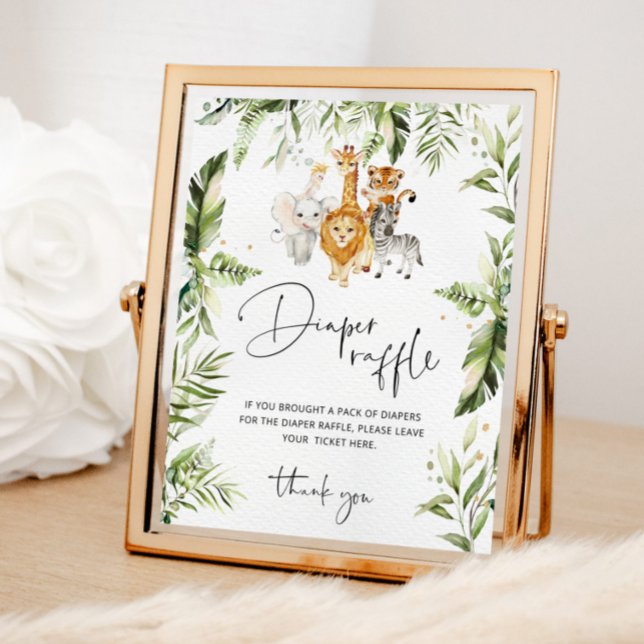 Jungle safari animals diaper raffle poster (Creator Uploaded)