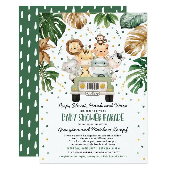 baby shower jungle invitations