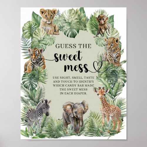 Jungle Safari Animals Guess The Sweet Mess game Poster