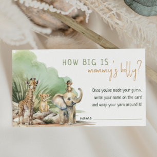 Jungle Safari Animals How Big Is Mommys Belly Card
