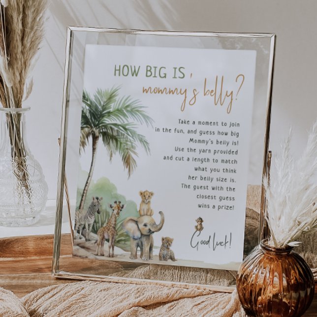 Jungle Safari Animals How Big Is Mommy's Belly Poster (Creator Uploaded)