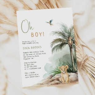 Jungle Safari Animals Its A Boy! Baby Shower Invitation