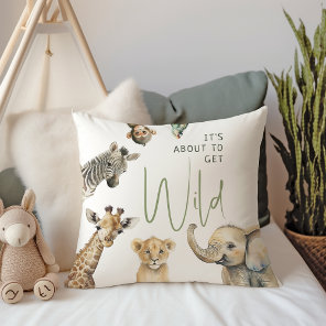 Jungle Safari Animals It's About To Get Wild Throw Pillow