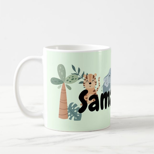 Jungle Safari Animals Kids Birthday Coffee Mug (Left)