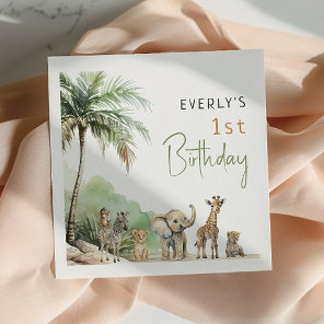 Jungle Safari Animals Kids Birthday Party Napkins