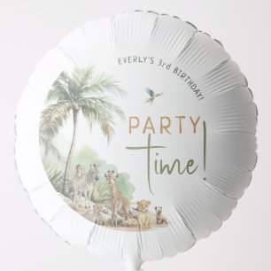 Jungle Safari Animals Kids Birthday Party Time Balloon