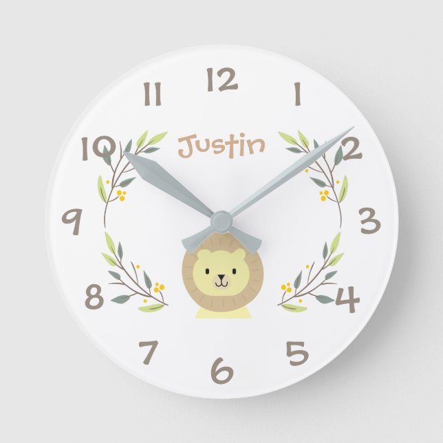 Jungle Safari Animals Kids Nursery Wall Clock (Front)