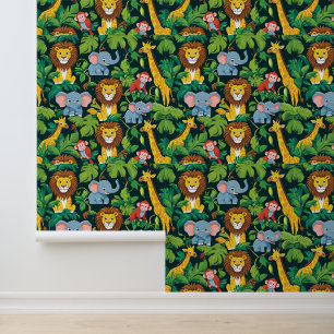 Jungle Safari Animals Kids' Peel and Stick Wallpaper