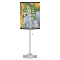Jungle Safari Animals Kids Room Table Lamp