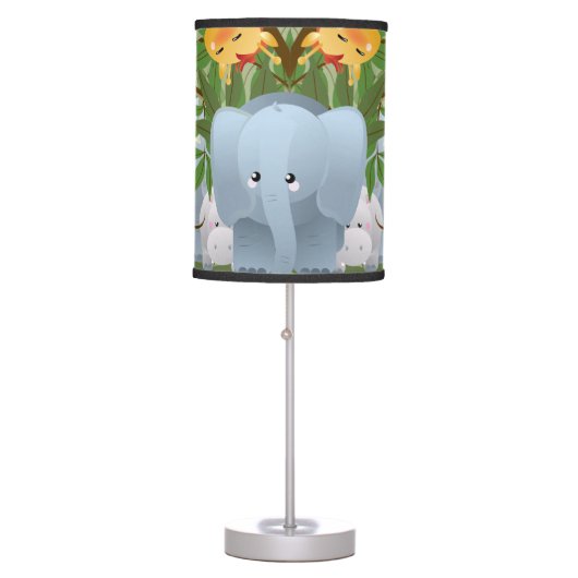 Jungle Safari Animals Kids Room Table Lamp (Front)