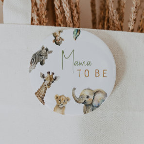 Jungle Safari Animals Mama To Be Baby Shower Button