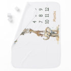 Jungle Safari Animals Milestone Baby Blanket