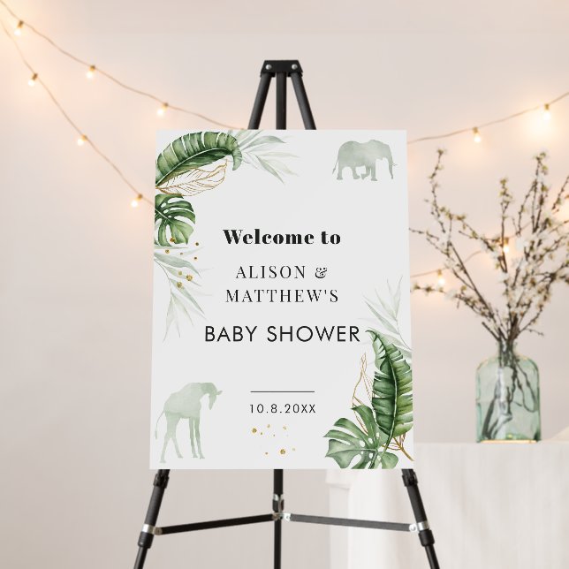 Jungle Safari Animals Modern Baby Shower Foam Board (In Situ (Stand))