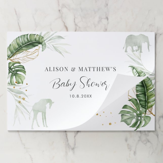 Jungle Safari Animals Modern Baby Shower Placemat (Folded)