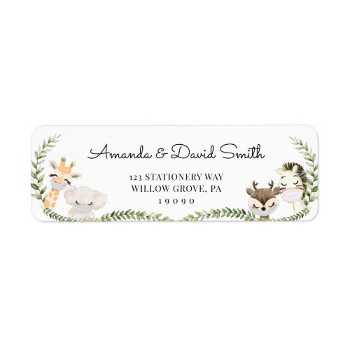 Jungle Safari Animals Neutral Drive By Baby Shower Label