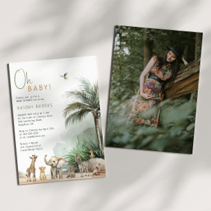 Jungle Safari Animals Oh Baby! Baby Shower Photo Invitation