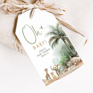 Jungle Safari Animals Oh Baby Shower Thank You Gift Tags