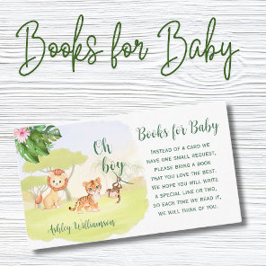 Jungle Safari Animals Oh Boy Baby Shower   Enclosure Card