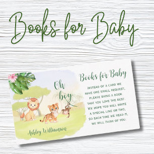 Jungle Safari Animals Oh Boy Baby Shower Enclosure Card