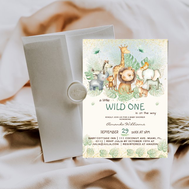 Jungle safari animals tropical baby shower  invitation (Creator Uploaded)