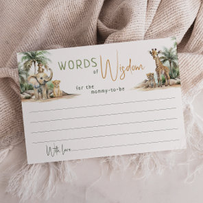 Jungle Safari Animals Words of Wisdom Card