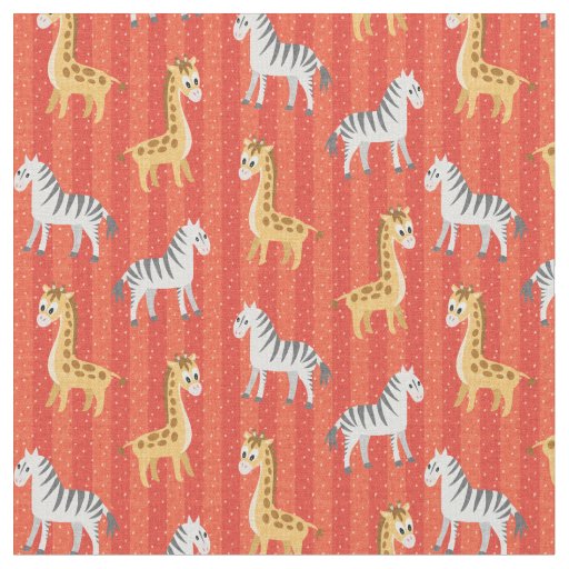 Jungle Safari Baby Animals Fabric