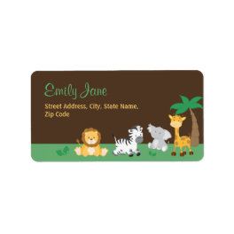 Jungle Safari Baby Shower Address Label