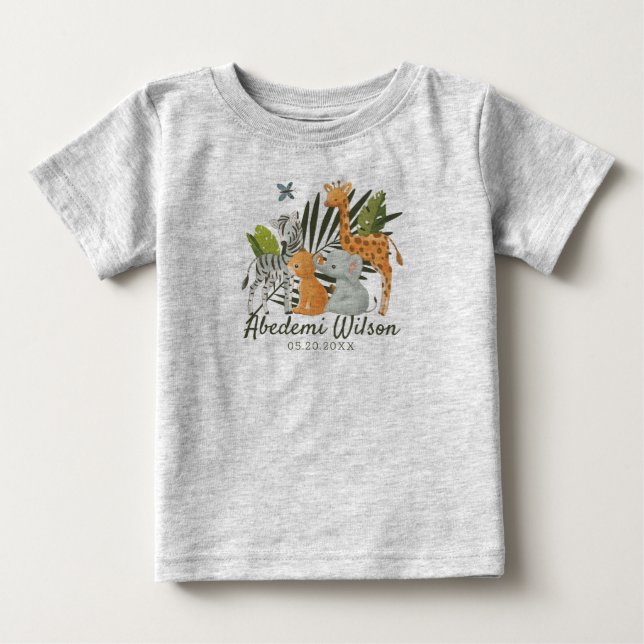 Jungle Safari Baby shower baby t-shirt (Front)