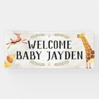 Jungle Safari Baby Shower Banner
