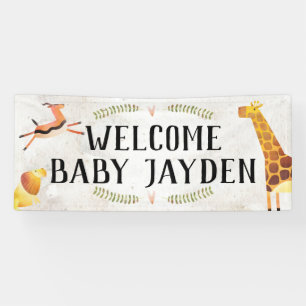 Jungle Safari Baby Shower Banner