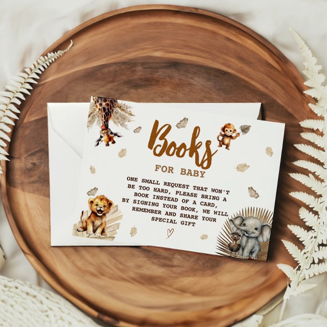 Jungle Safari Baby Shower Book Request Enclosure Card (Creator Uploaded)