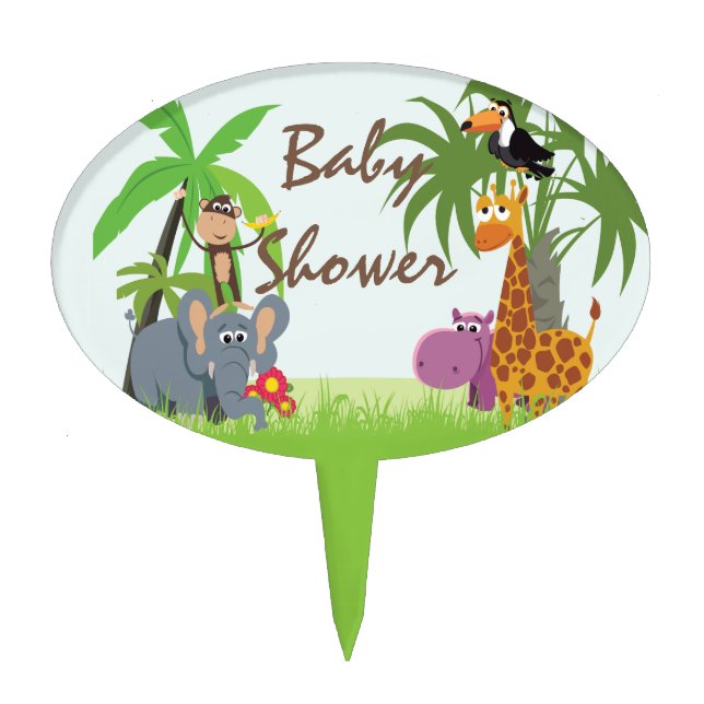Jungle Safari Baby Shower Cake Pick (Front)
