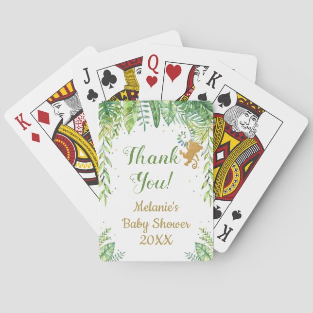 Jungle Safari Baby Shower Favor Playing Cards (Back)