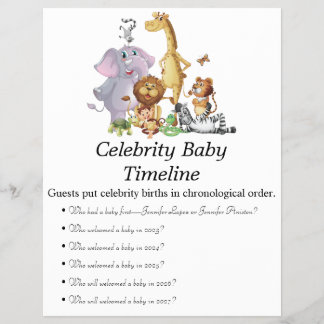 Jungle Safari Baby Shower Games Flyer