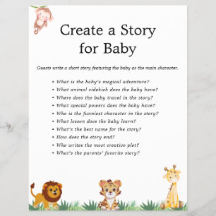 Jungle Safari Baby Shower Games Flyer