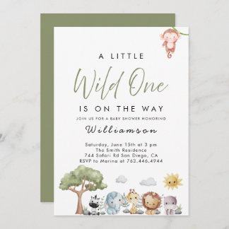 Jungle Safari Baby Shower Invitation