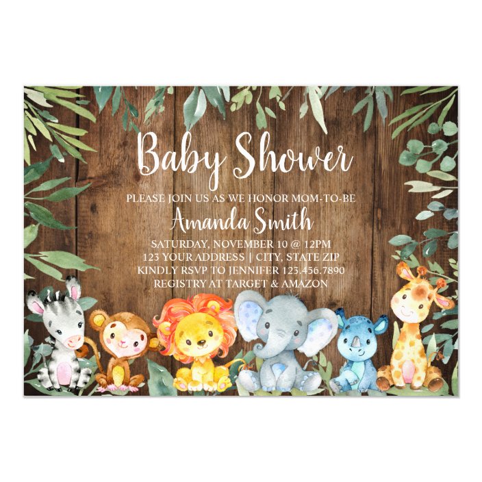 zazzle safari baby shower invitations