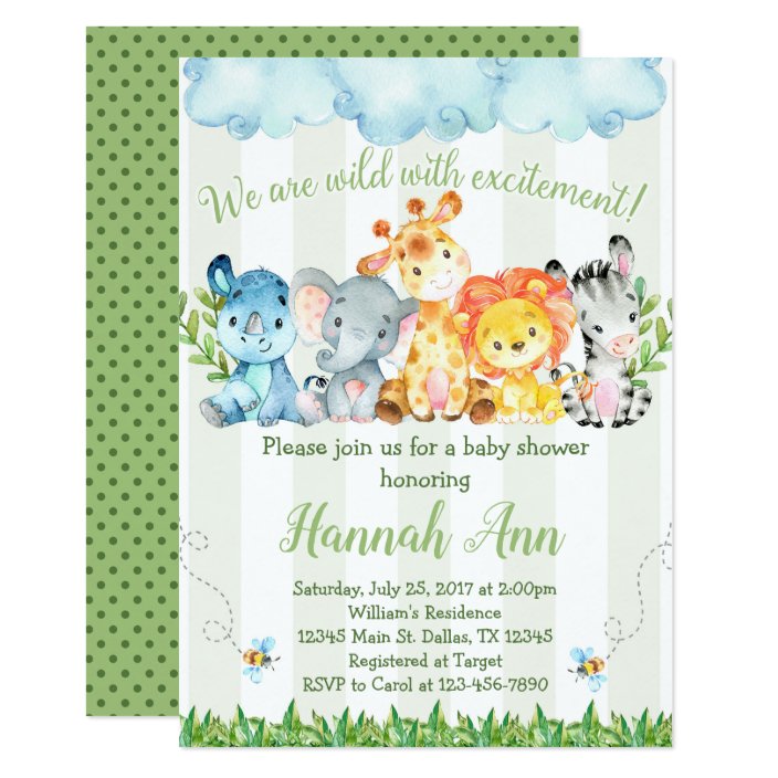 zazzle safari baby shower invitations