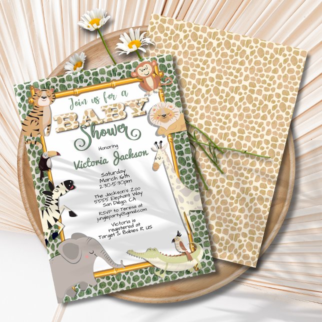 Jungle Safari Baby Shower Invitations (Creator Uploaded)