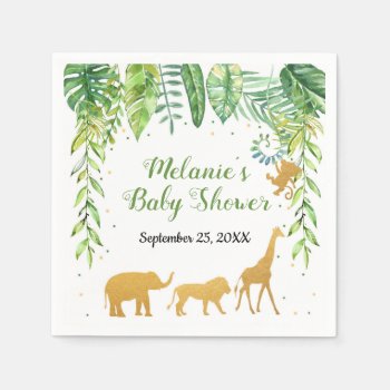 Jungle Safari Baby Shower Napkin Tropical by YourMainEvent at Zazzle