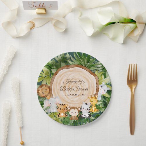 jungle safari baby shower paper plates