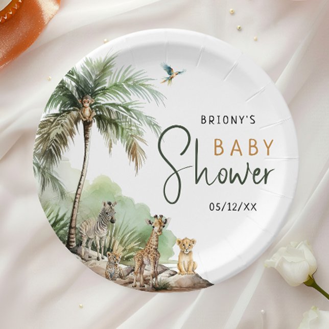 Jungle Safari Baby Shower Paper Plates (Creator Uploaded)