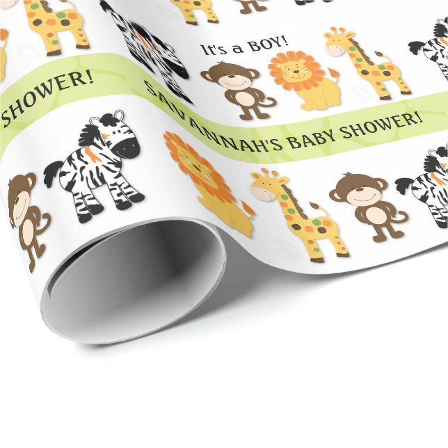 Personalized Jungle Safari WRAPPING PAPER Safari Baby Shower